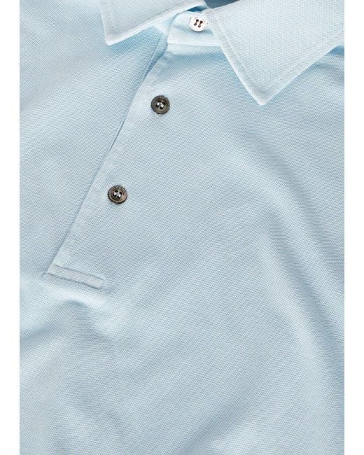 Loro Piana Blue Short-Sleeved Polo Shirt for men