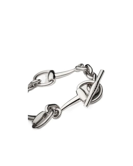 Gucci White Horsebit Chain Bracelet