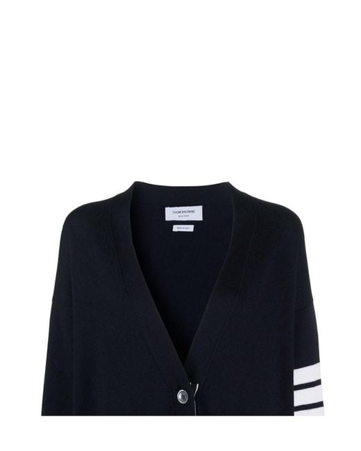 Thom Browne Blue 4-Bar Stripe Cardigan