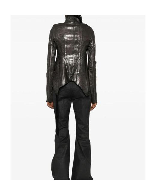 Rick Owens Black High-Neck Zipped Jacket
