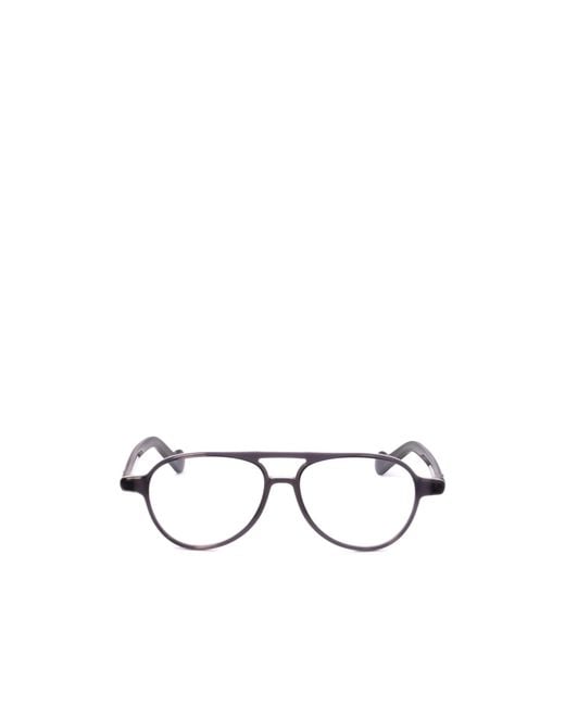 Moncler White Eyewear Pilot Frame Glasses for men
