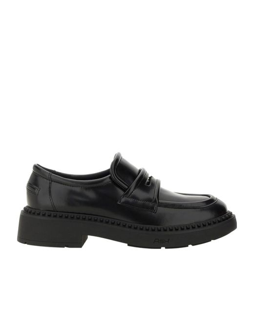 Ash Black Round-Toe Loafers