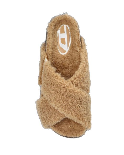 DIESEL Brown D-Woodstock Crossover Strap Sandals