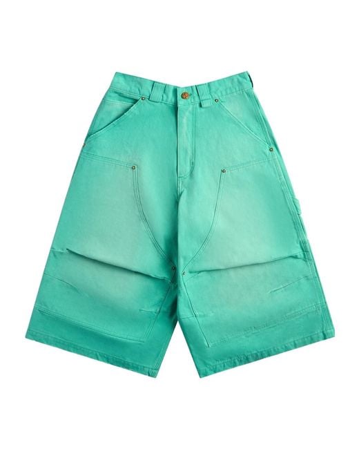Willy Chavarria Green Stockton Denim Shorts for men