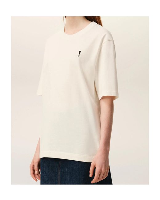 AMI White Short-Sleeved Crewneck T-Shirt for men
