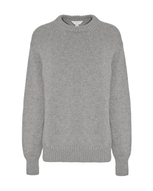Malo Gray Ribbed-Knit Crew-Neck Sweater
