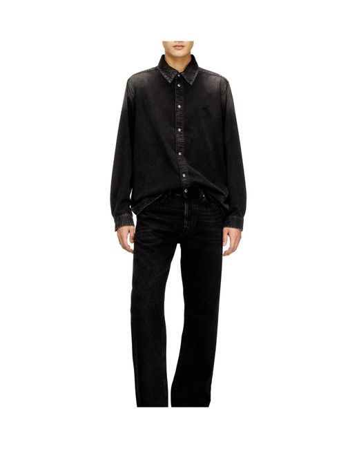 DIESEL Black Versatile Wide-Leg Jeans for men