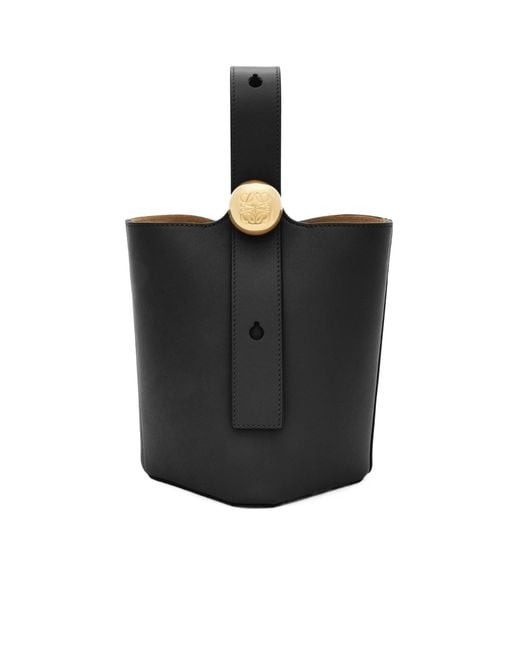 Loewe Black Mini Pebble Bucket Bag