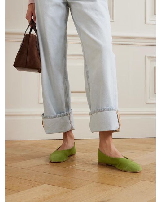 Staud Green Alba Ballet Flats