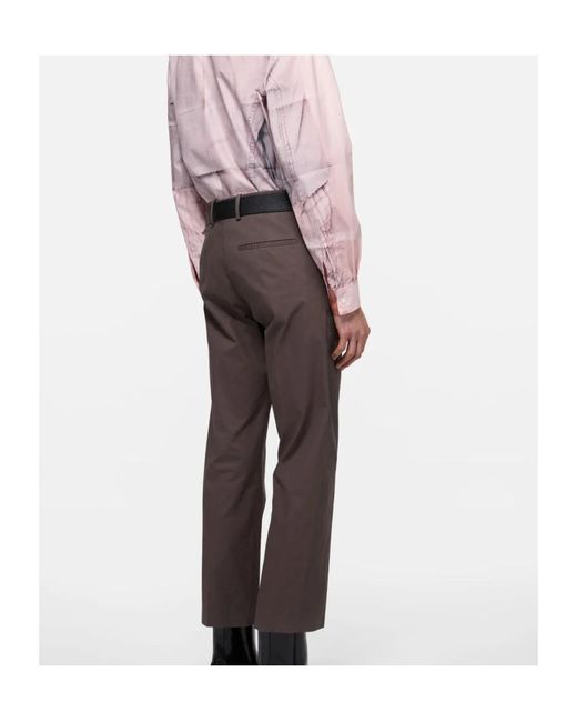 Acne Brown Tailored Cotton Trousers for men