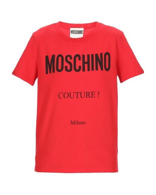 Moschino Red T-Shirt With Round Neck And Short Sleeves