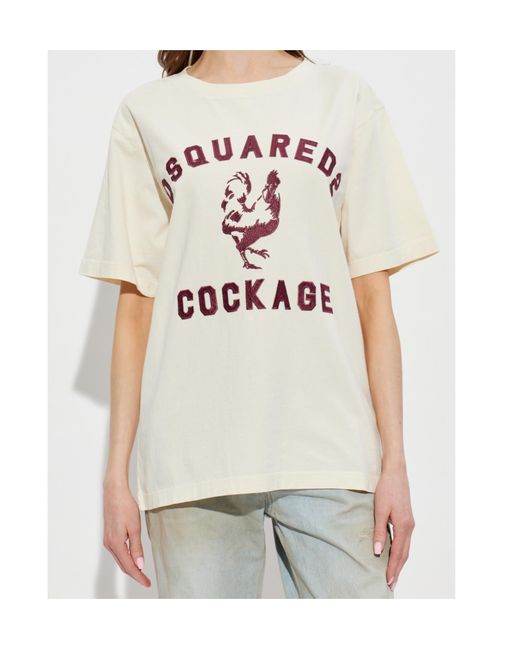 DSquared² White Vintage Fade Just Right Fit T-Shirt