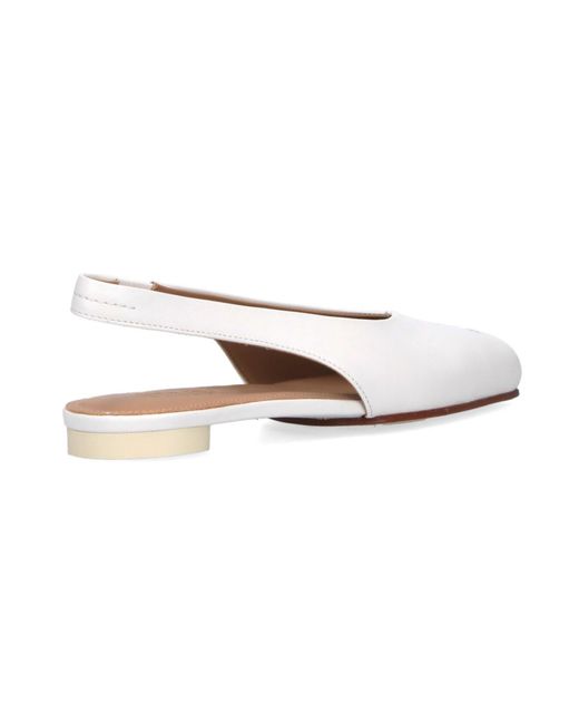 MM6 by Maison Margiela Natural Square Toe Slingback Flat Shoes