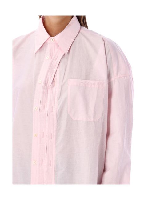 Y. Project Pink Long-Sleeved Lapel Shirt for men