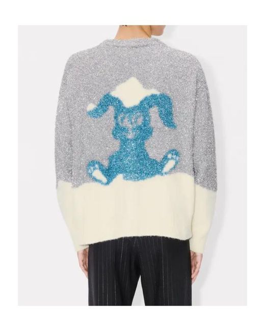 KENZO Gray Winter Holidays' Tinsel Cardigan for men