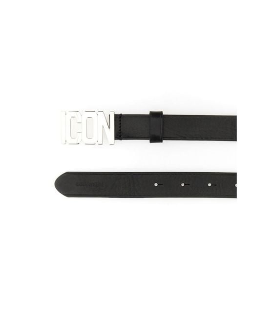 DSquared² White Icon Plaque Belt