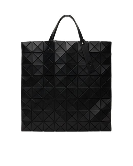 Issey Miyake Black Geometric Patterned Top Handle Bag