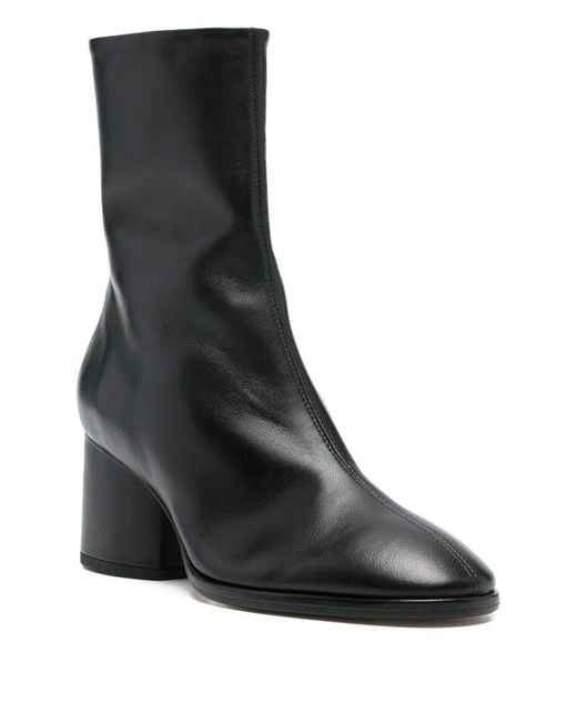 Aeyde Black Almond Toe Zipped Ankle Boots
