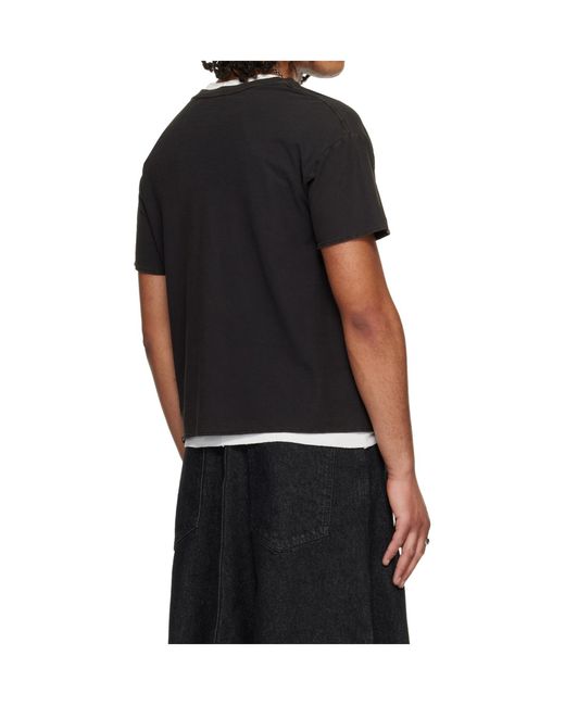Lu'u Dan Black Thrash Crew Neck T-Shirt for men