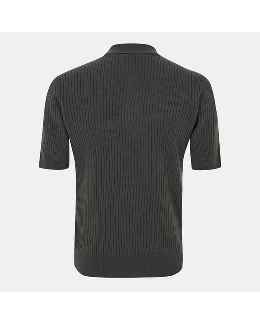 Gucci Gray Polo Knitted Top for men