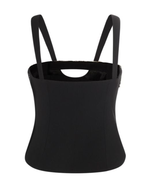 Jonathan Simkhai Black Crystal-Embellished Corset Top