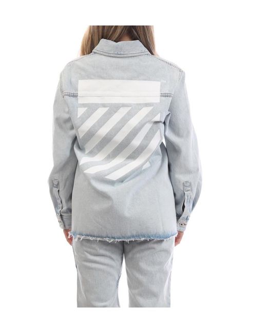 Off-White c/o Virgil Abloh Gray Diagonal Long Sleeve Shirt