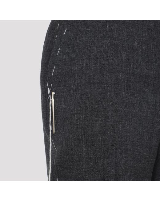 Moschino Gray Stitched Straight Trousers