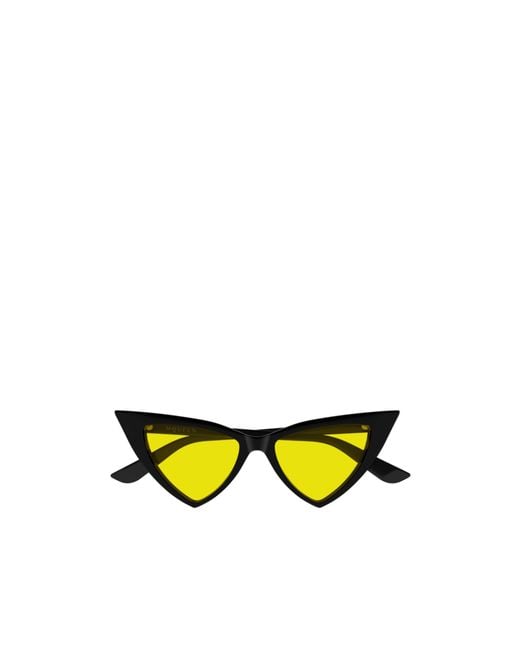 McQueen Yellow Eyewear Cat Eye Frame Sunglasses