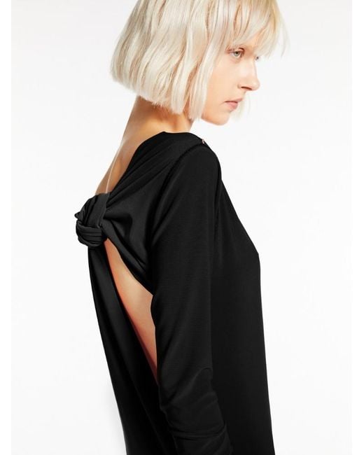 Sportmax Black Asymmetrical Jersey Dress
