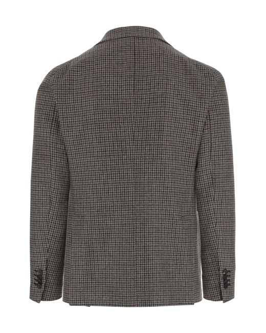Tagliatore Gray Houndstooth Patterned Single-Breasted Blazer for men