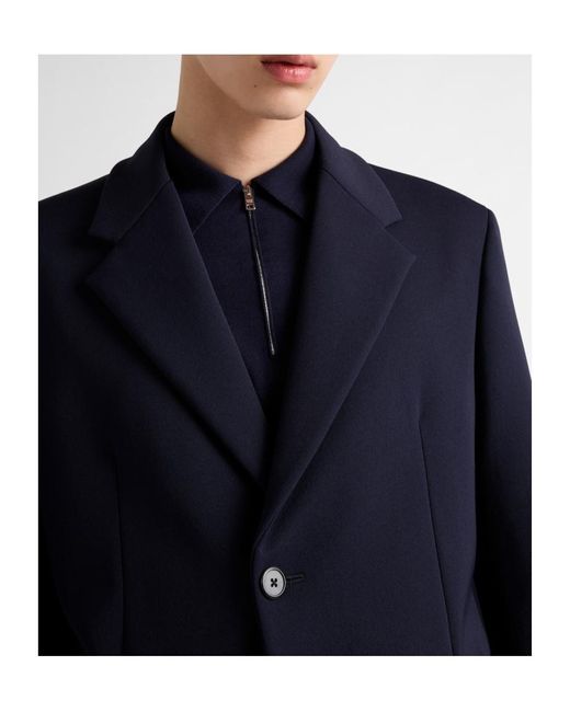 Prada Blue Single-Breasted Technical Gabardine Jacket for men