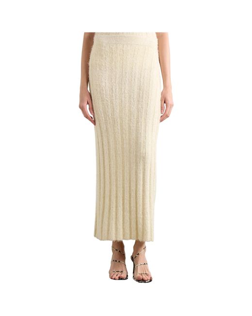 Khaite White Claire Midi Skirt