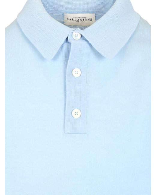 Ballantyne Short-Sleeved Polo Shirt in Blue for Men | Lyst