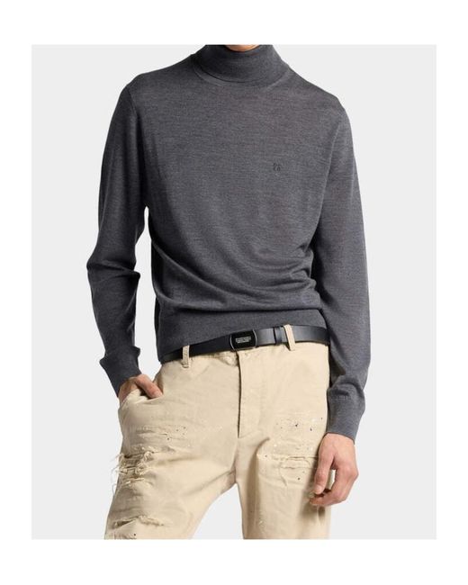 DSquared² Blue D2 Upside Down Turtleneck Pullover for men
