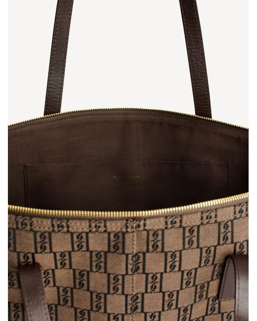 By Malene Birger Brown Monogram-Pattern Tote Bag