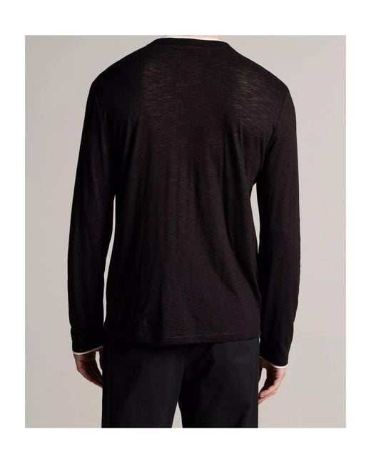Vince Black Slub Pima Cotton Double-Layer T-Shirt for men