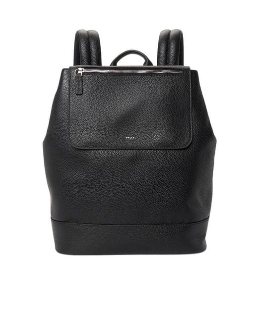 Bally Black Zippered Backpack for men