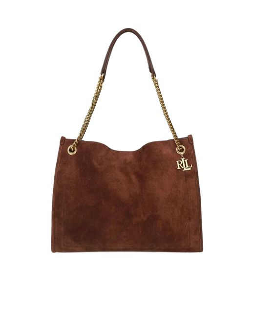 Ralph Lauren Brown Lauren Bradley Large Tote Bag