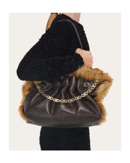 Ferragamo Black Medium Shoulder Bag