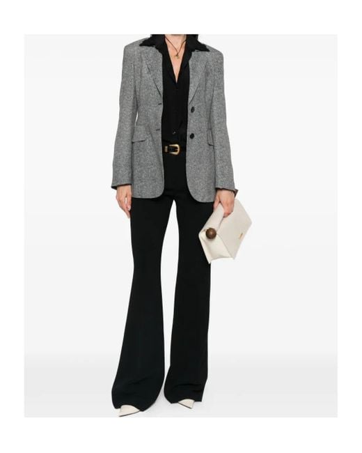 Ermanno Scervino Gray Herringbone Single Breasted Blazer