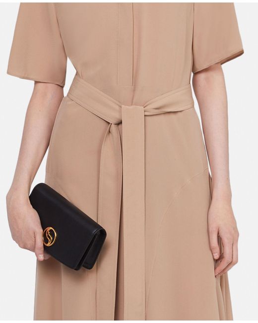 Stella McCartney Natural Silk Shirt Midi Dress