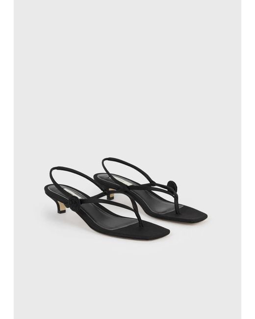 Totême  Black Square-Toe High-Heeled Sandals