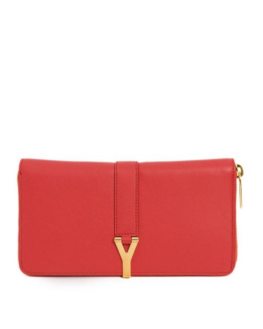 Saint Laurent Red Zip Wallet