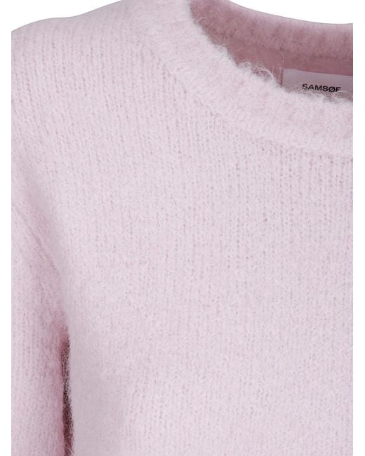 Samsøe & Samsøe Pink Short-Sleeved Knit Top
