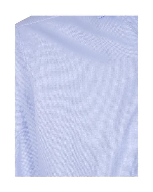 Barba Napoli Blue Classic Oxford Shirt for men