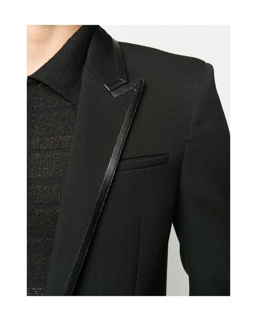Saint Laurent Black Contrast Trim Blazer for men