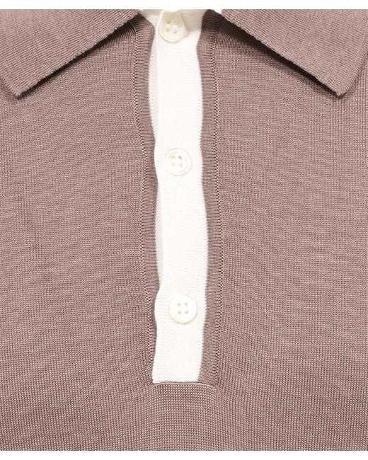 Kiton Pink Short-Sleeved Polo Shirt for men