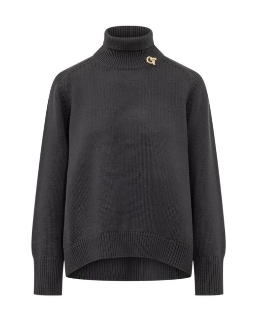Fabiana Filippi Black High Neck Knitted Sweater