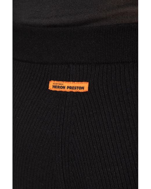 Heron Preston Black Fitted Ribbed Pants