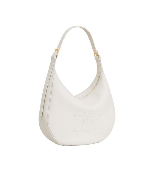 Céline White Heloise Cuir Triomphe Bag